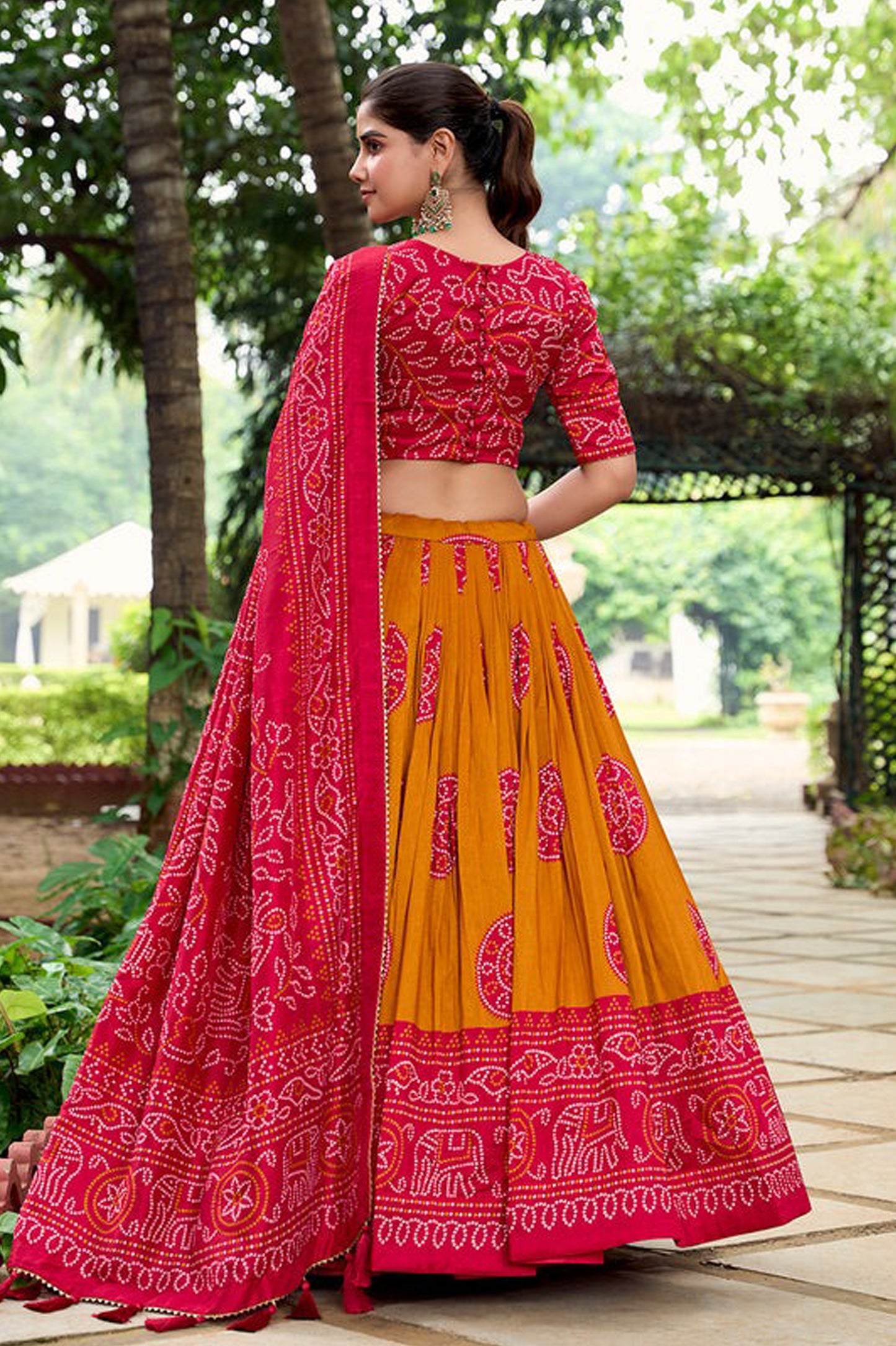 Western Style Dark Pink Color Printed Lehenga For Festival-Reception