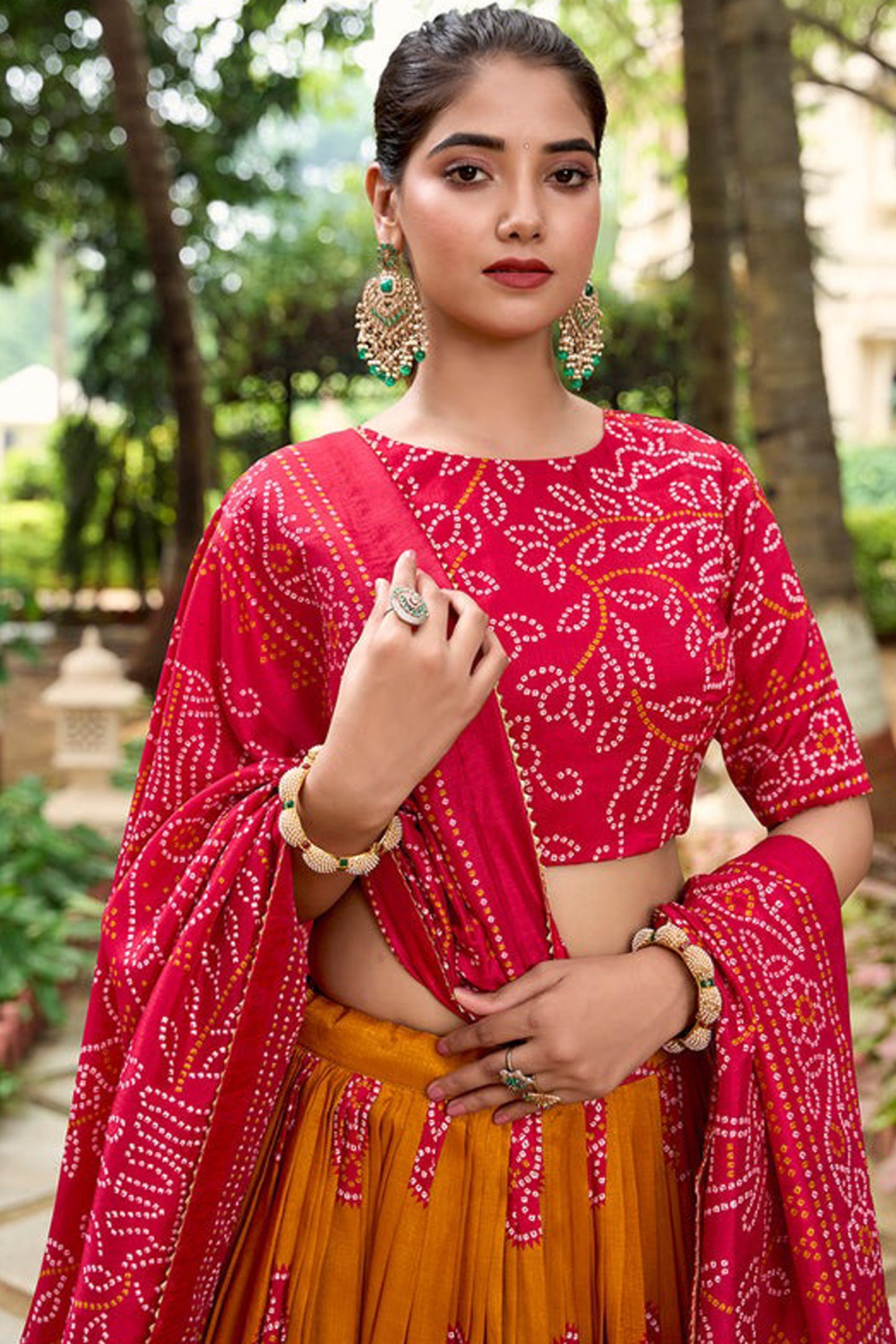 Western Style Dark Pink Color Printed Lehenga For Festival-Reception