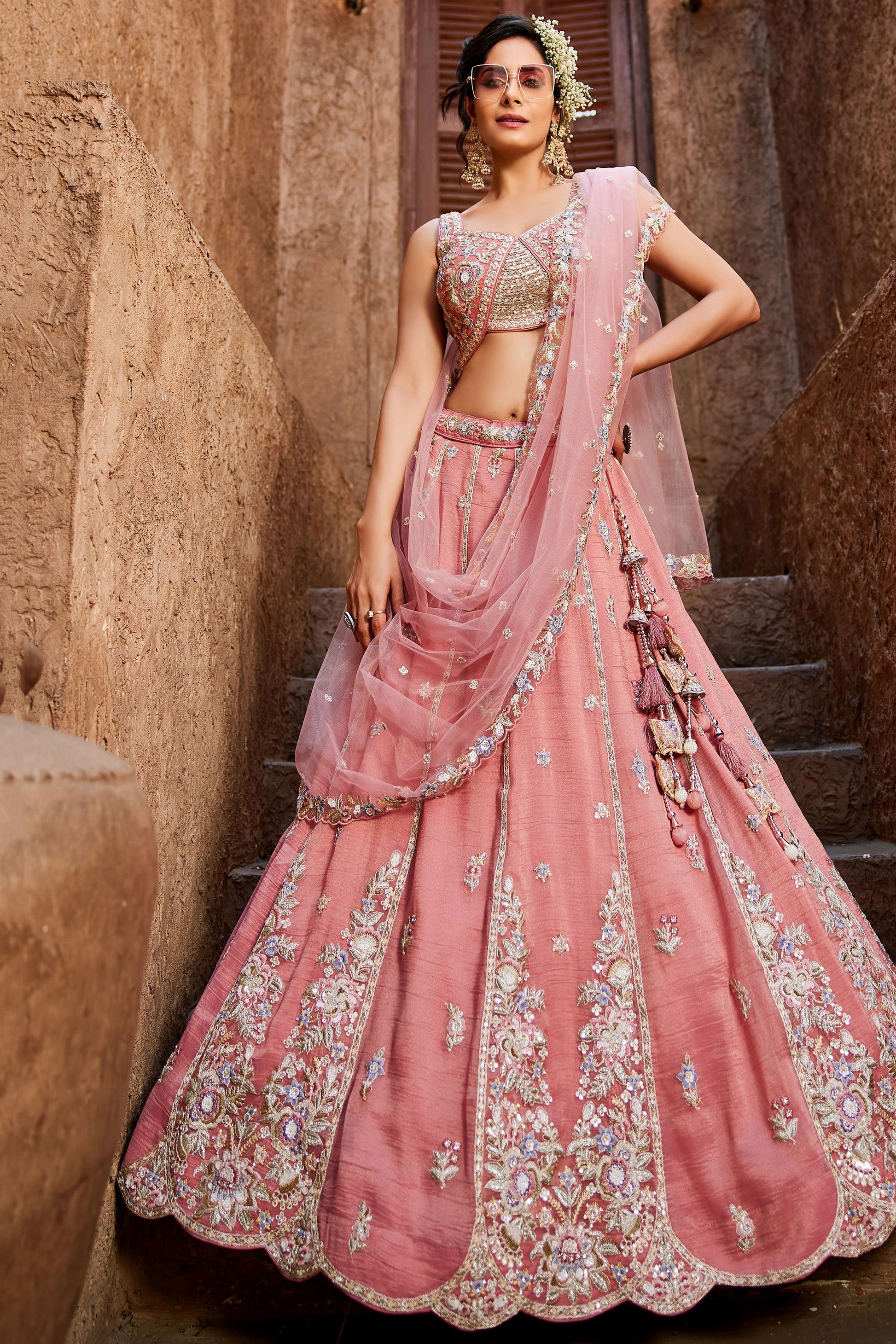 "Traditional lehengas for modern Indian Americans."
