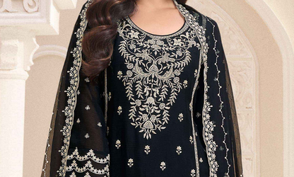 Black salwar kameez is always in fashion. It feels elegant and mysterious.
