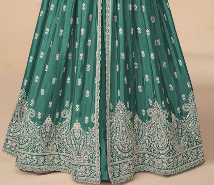 Chinon Ethnic Party Wear Anarkali Gown with Dupatta​ Suit's for Wedding Wear