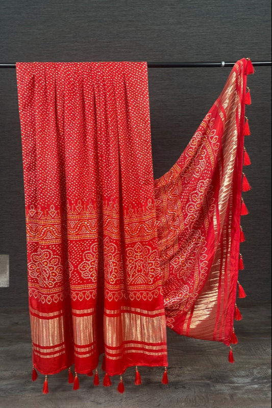 Red cotton dupatta with block print design, perfect for everyday ethnic styling.
