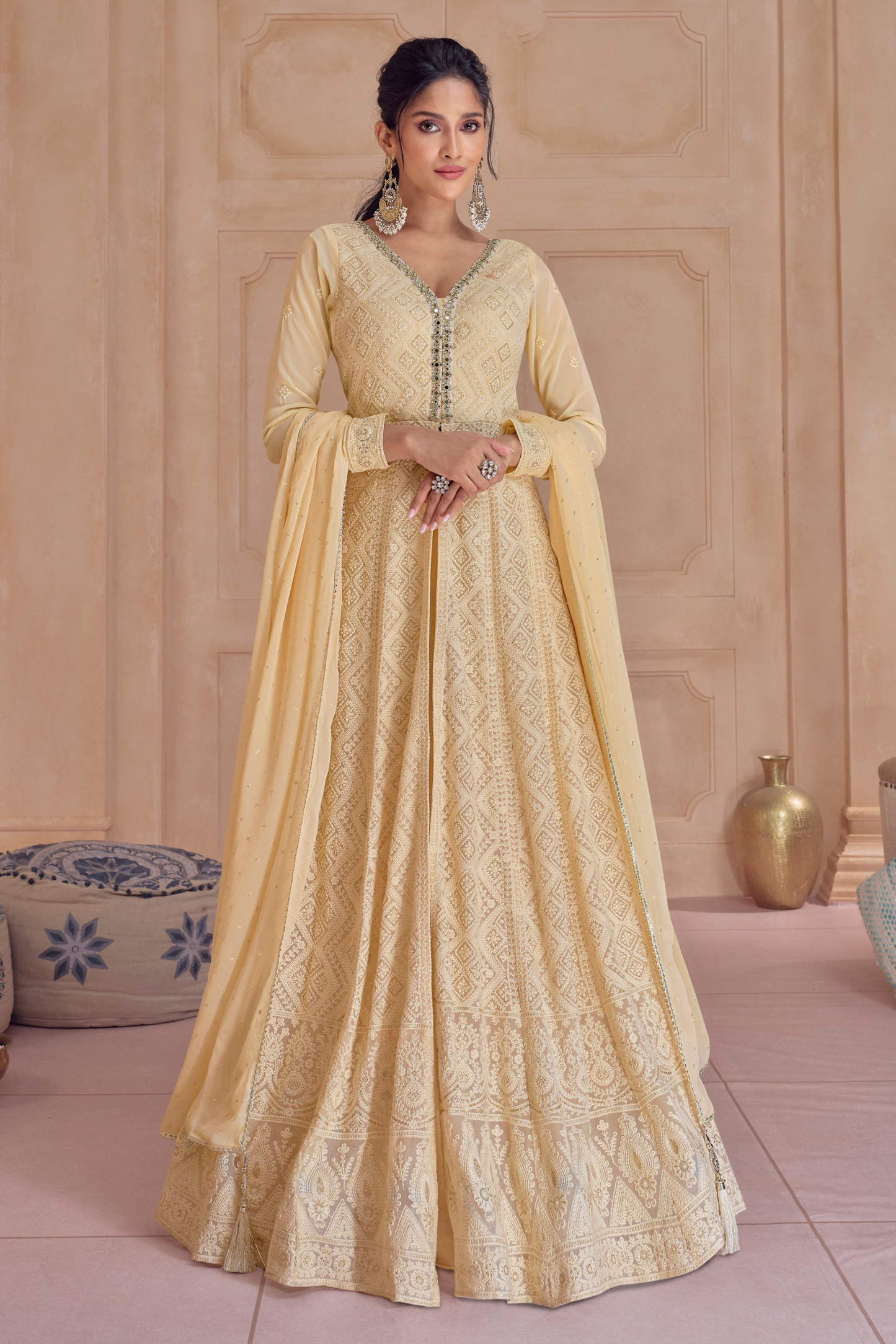 Eid-Ramadan Wear Georgette Anarkali Suits Beautiful Dupatta Dress