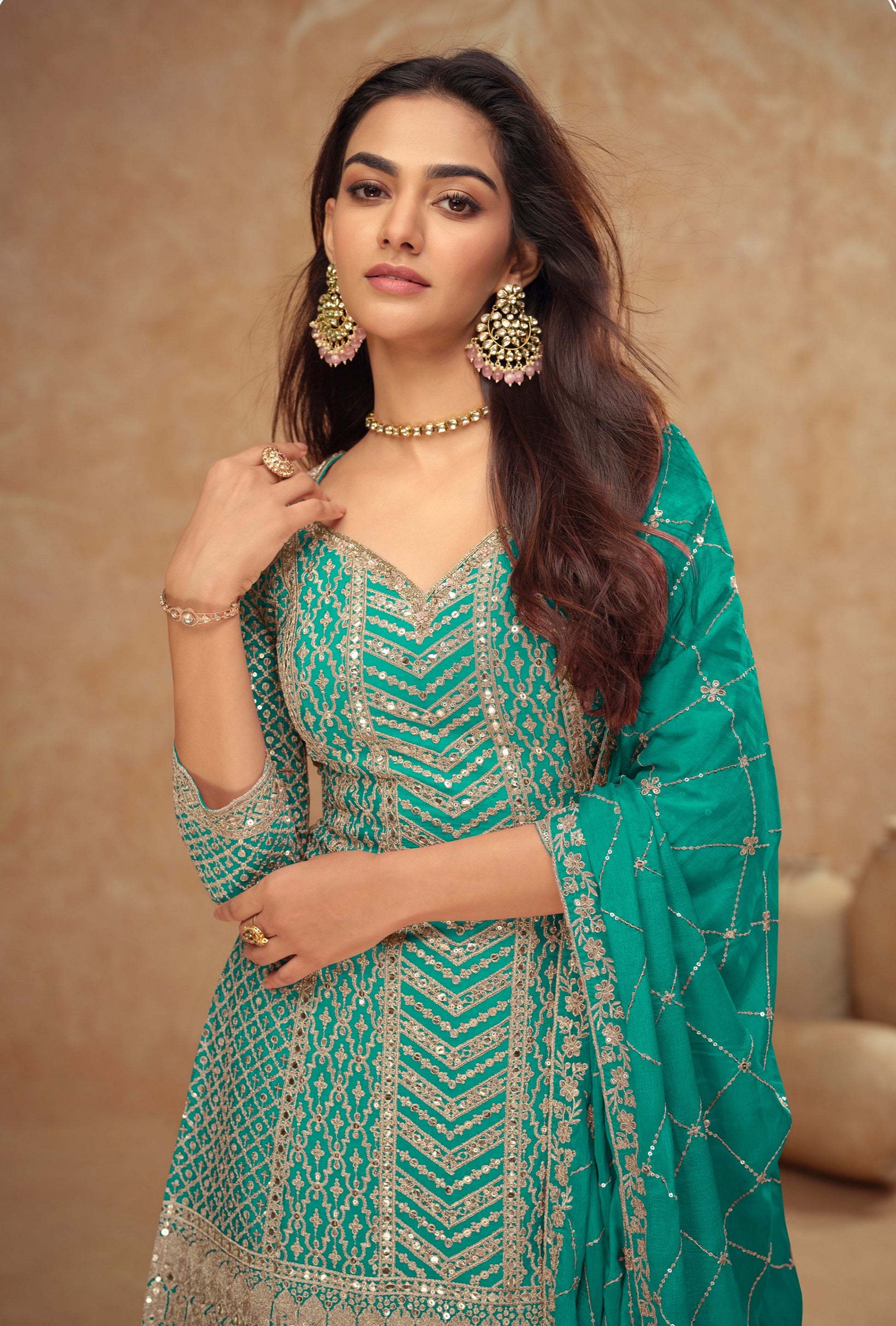 Sequin Anarkali dress for night events USA
