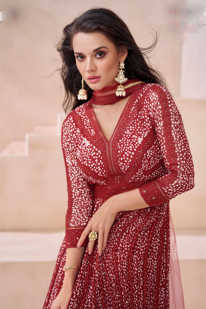 Pakistani Ready-To-Wear Eid Special Long Real Georgette Anarkali With Dupatta 