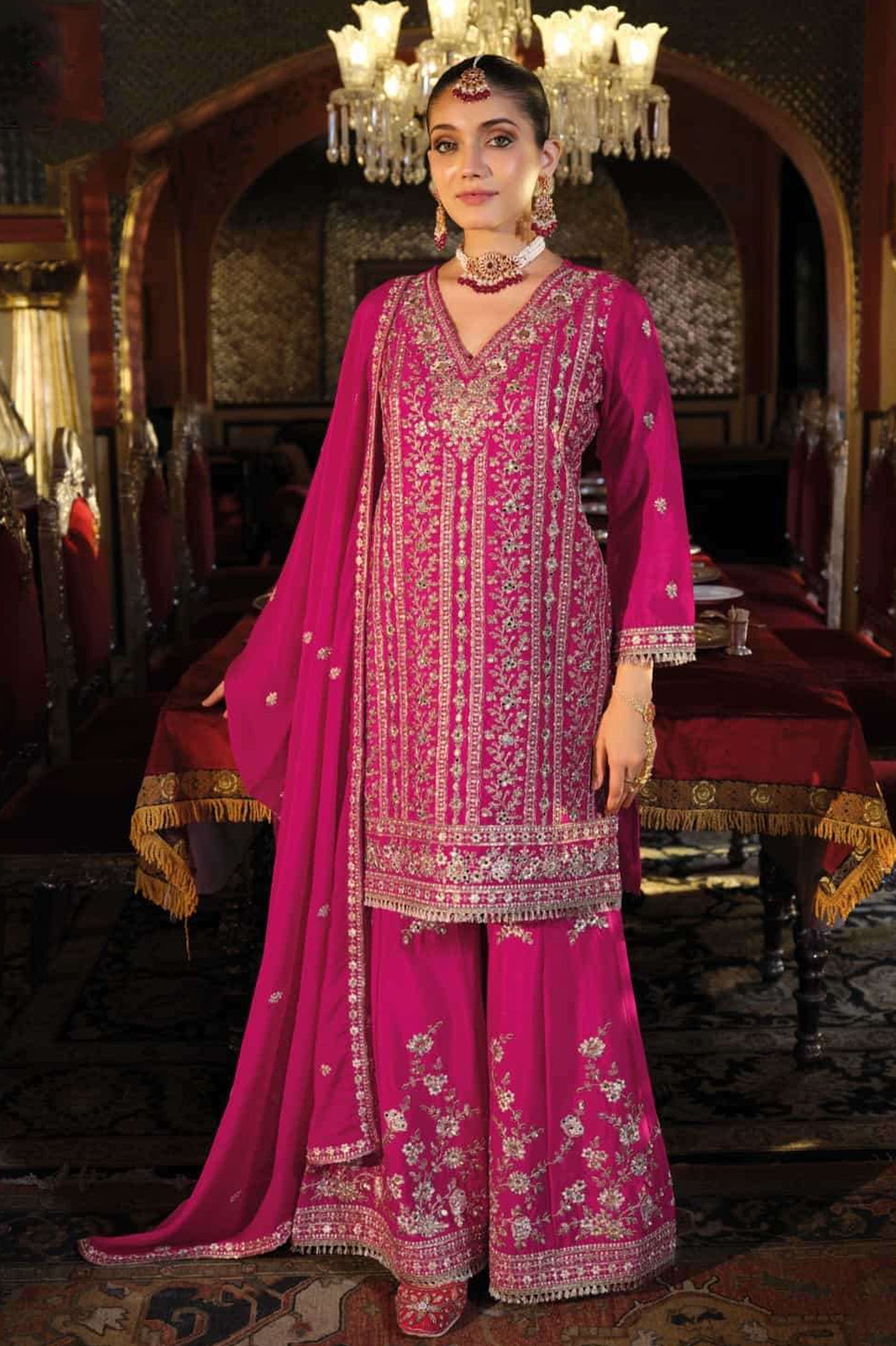 Elegant Festive Sharara Dress - Premium Pakistani Ethnic Wear For Eid And Diwali Celebrations