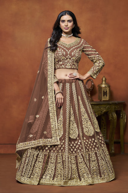 Brown Lehenga for Diwali – Bright and bold, perfect for lighting up the night.
