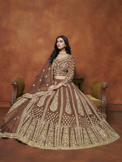Brown Lehenga for Diwali – Bright and bold, perfect for lighting up the night.
