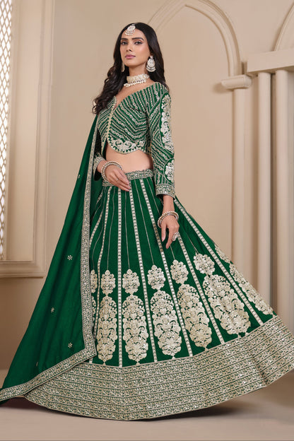 "Elegant lehengas for U.S.-based Indian celebrations."

