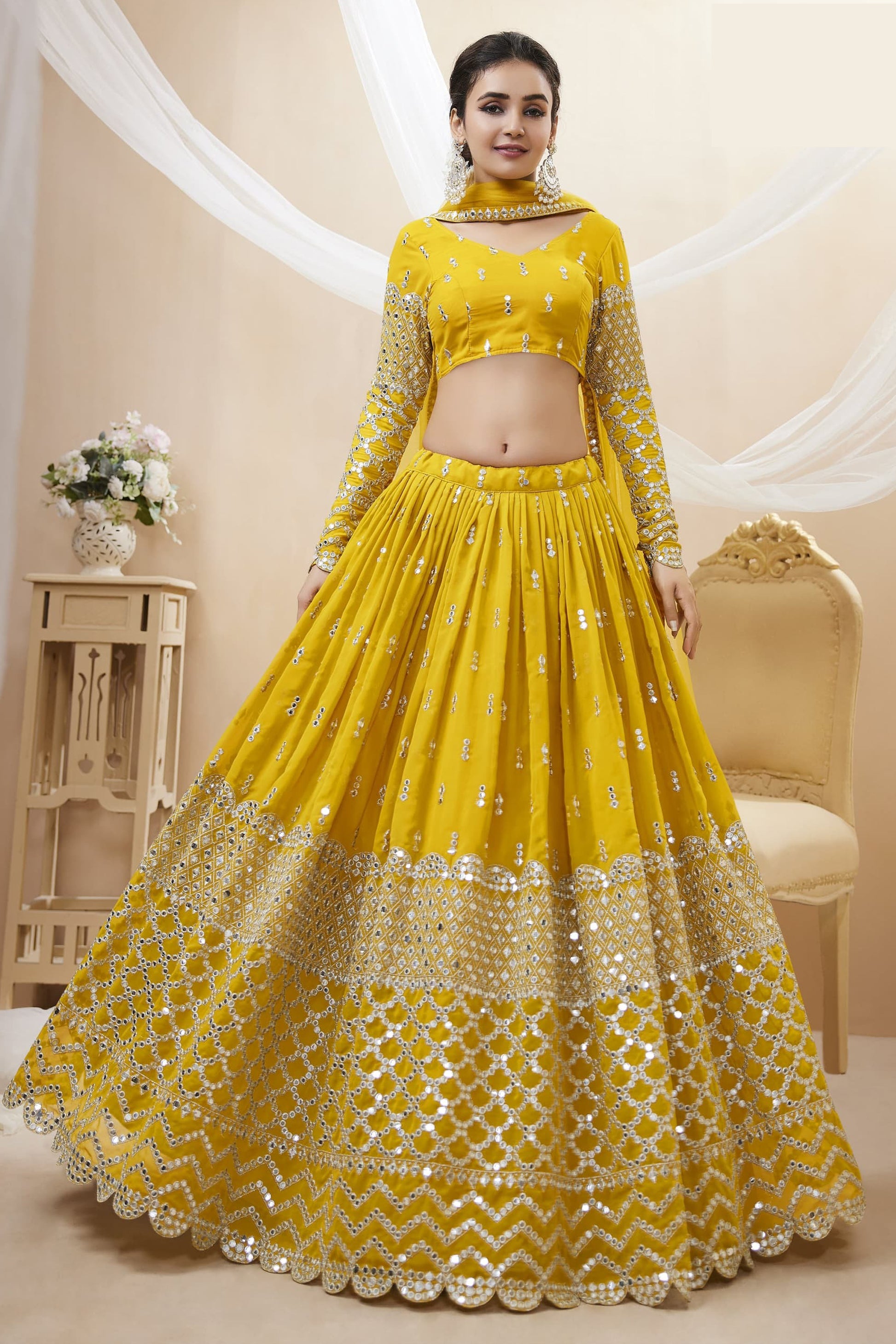 Haldi outfit traditional lehenga dress USA
