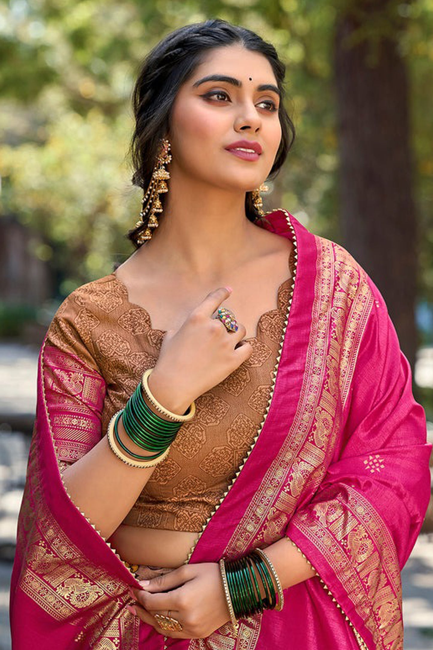 "Stylish lehengas for U.S.-based Indian functions."
