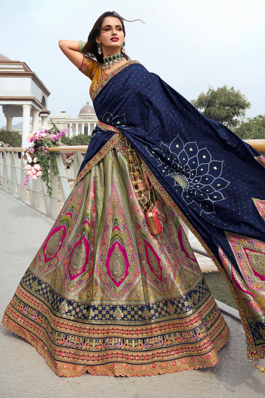 "Lehengas designed for Indian culture in the USA."
