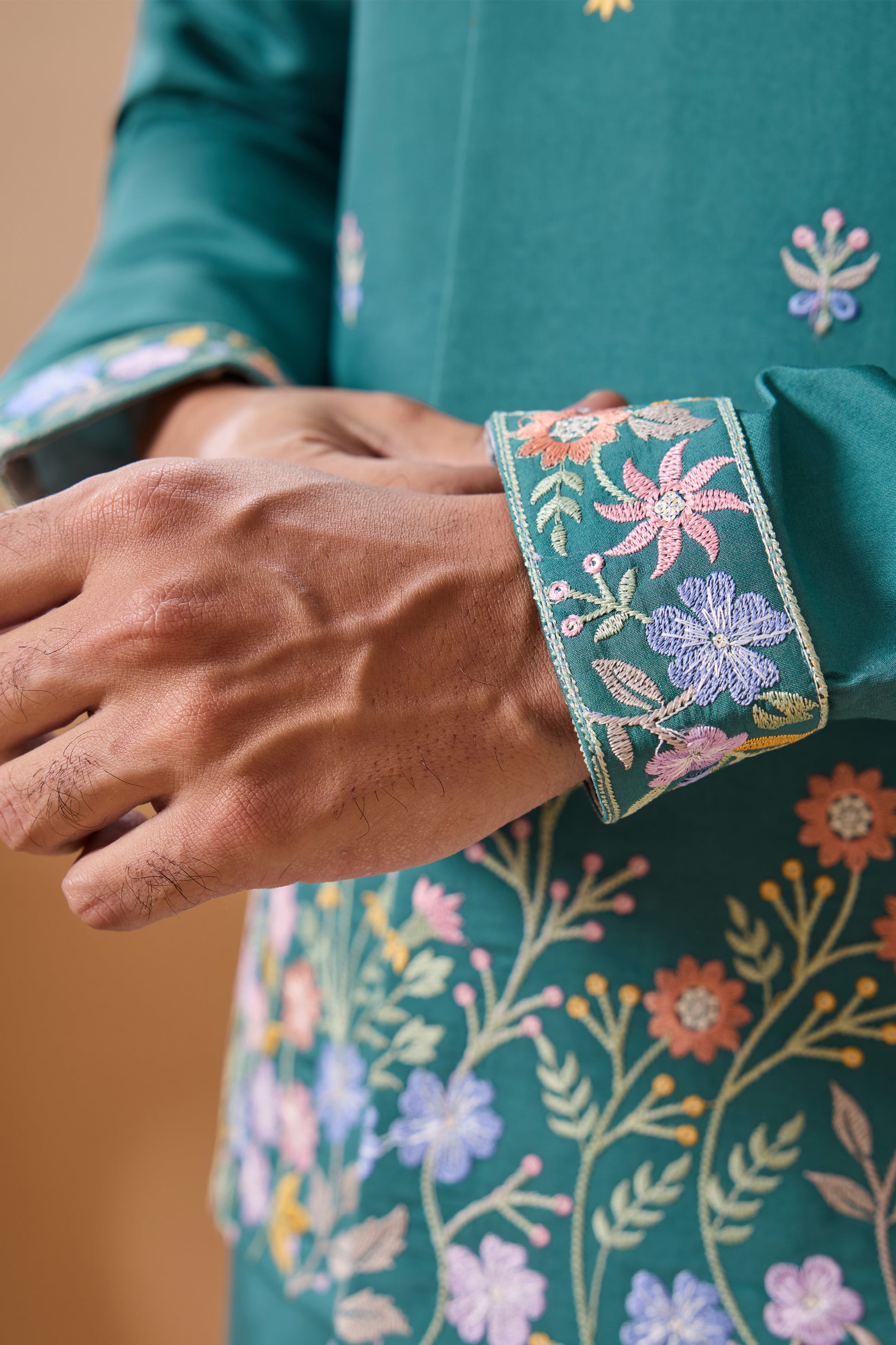 Embroidered Men's Kurta Jacket Set - Premium Ethnic Wear For Weddings