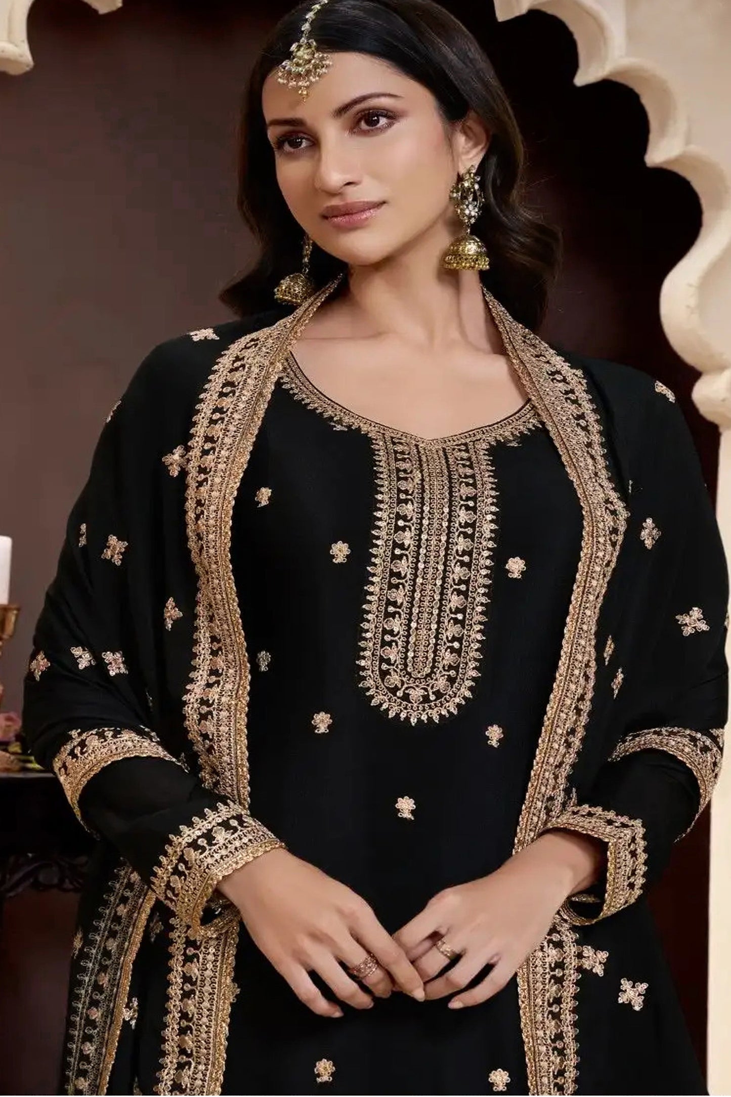 Black Palazzo Suit For Traditional Look  Party Wear 