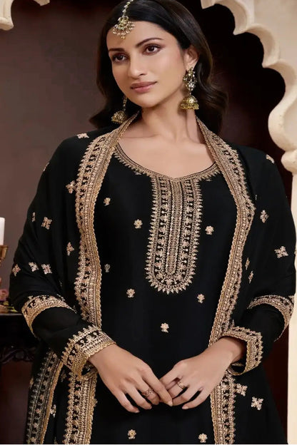 Black Palazzo Suit For Traditional Look  Party Wear 