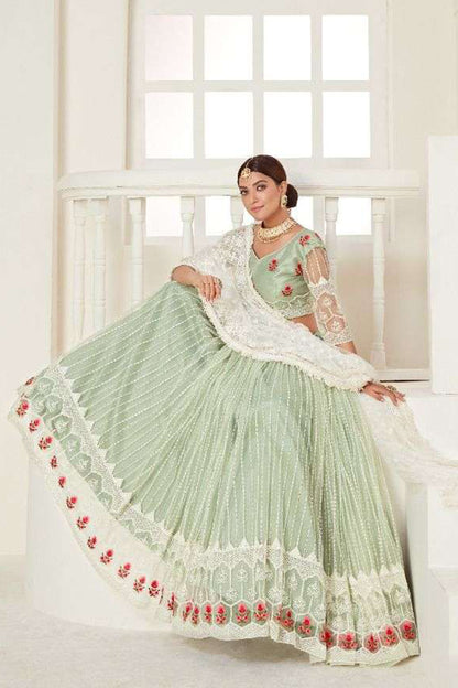Indian Wedding Lehenga Choli Ready To Wear - Side View