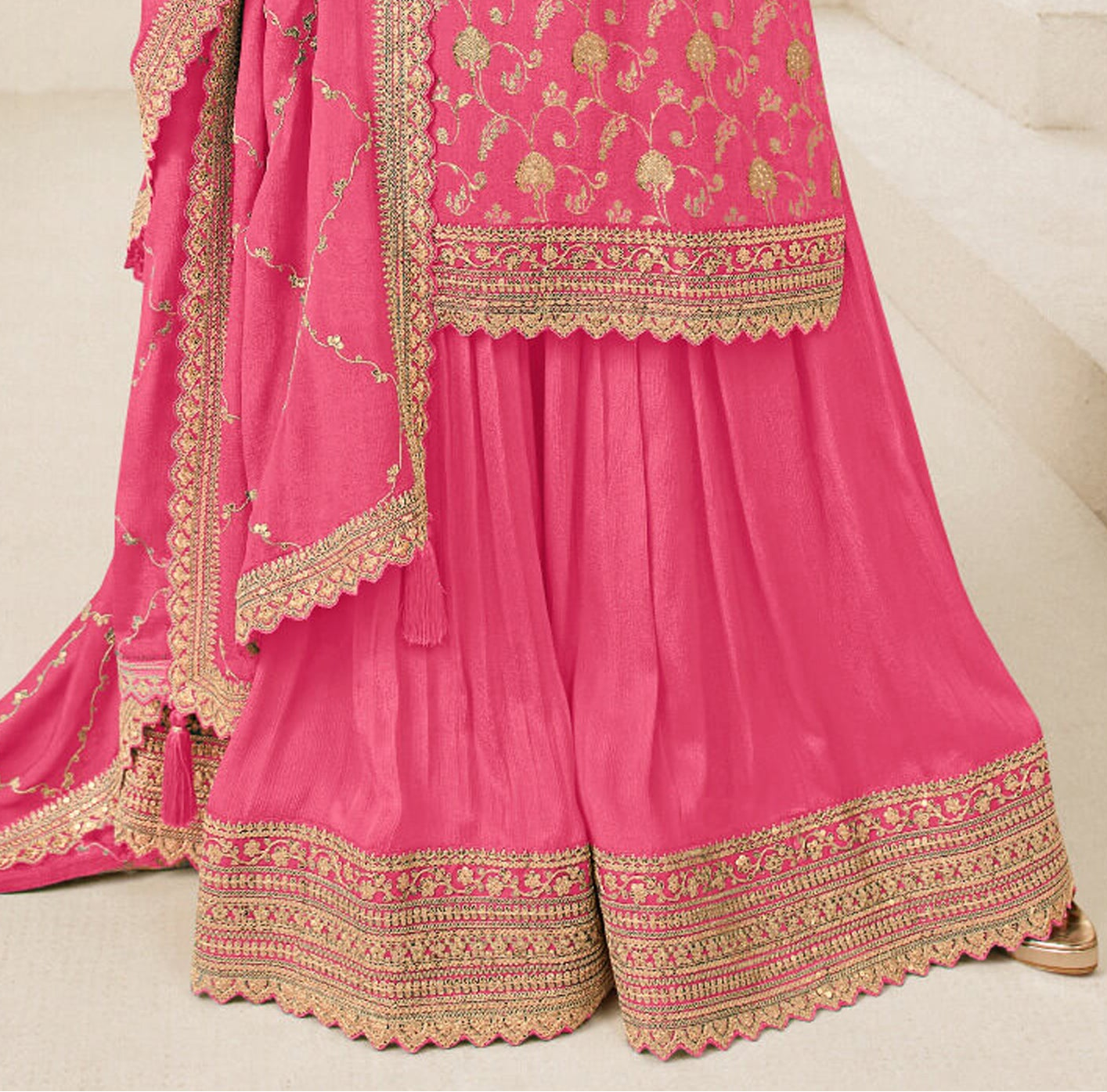 Embroidered Design Palazzo Suit 