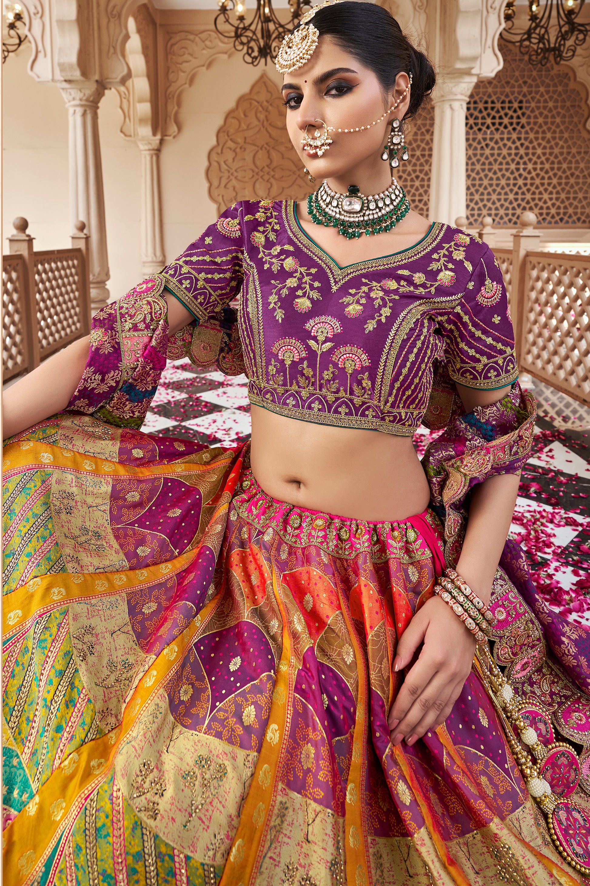 Embroidery Pattern On Designer Lehenga Choli - Authentic Indian Ethnic Wear Seyuri