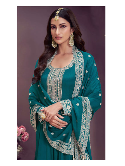 Women's Wedding Function Party Wear Anarkali Dupatta Dress 