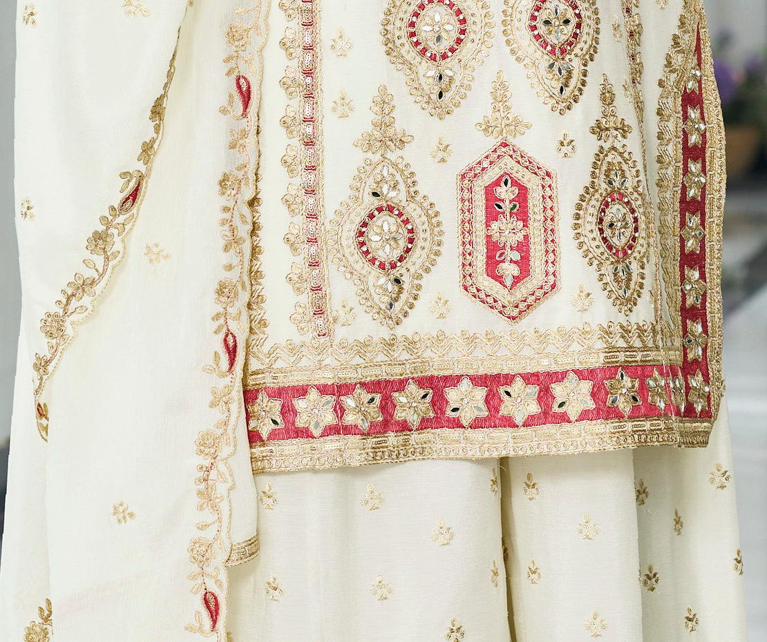 New Indian Wedding Designer Beautiful White Color Salwar Kameez Plazzo Suits