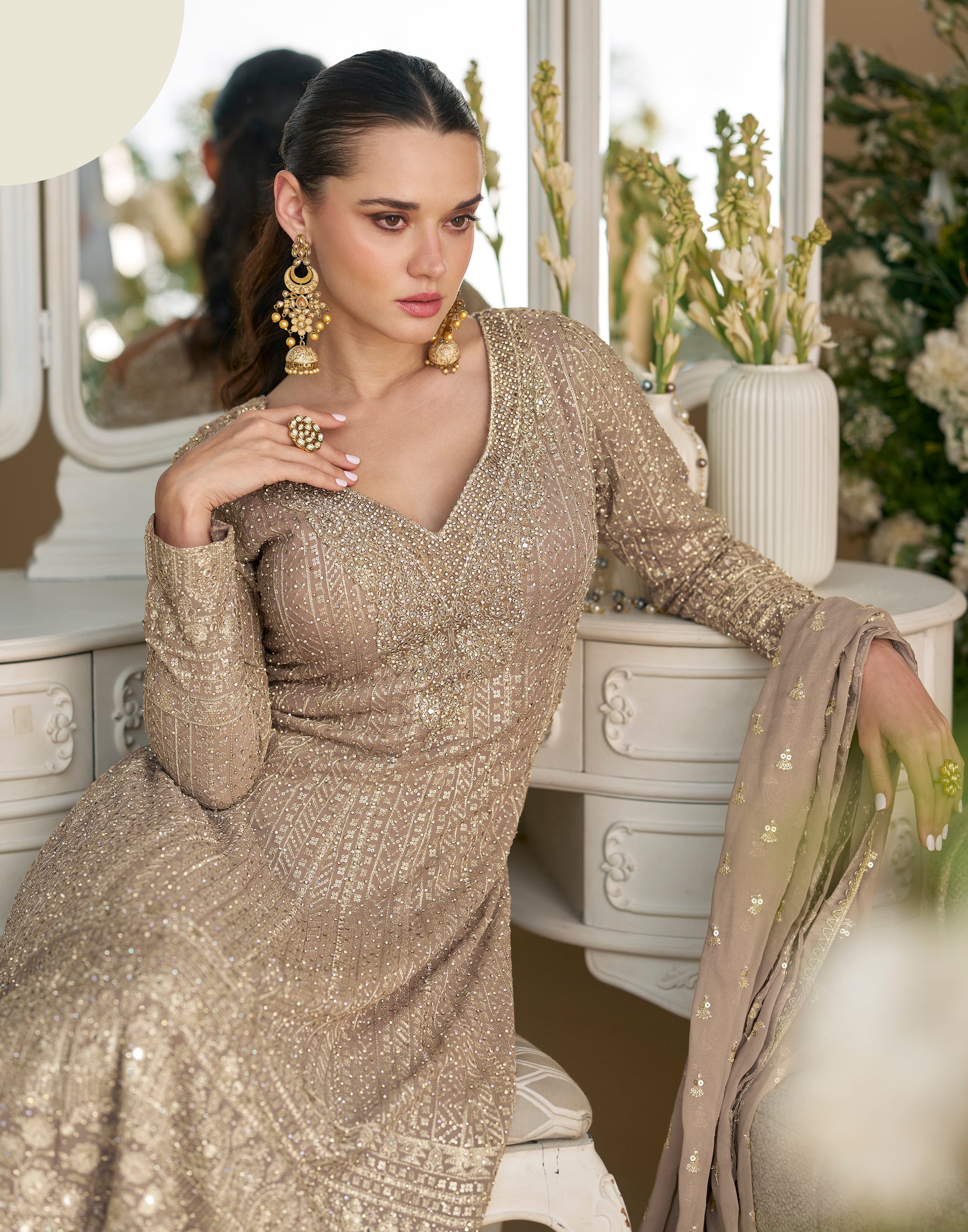 stitched party wear dresses Wedding Textured party wear gown for women in size L made of Velvet with Double Stitch in Kadodara at best price by Arya Dress Maker