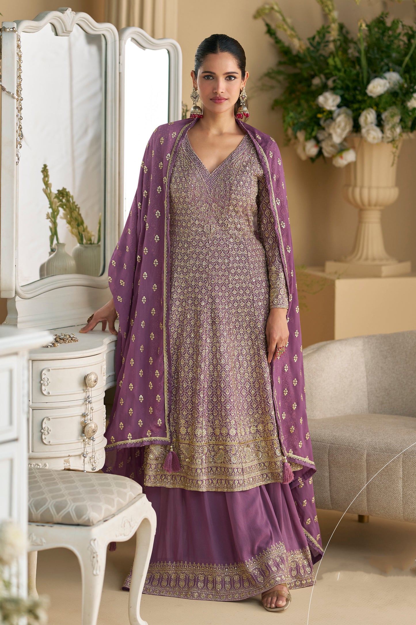 Wedding Party Wear Readymade Salwar Kameez Plazzo With Dupatta Ethnic Wear for USA