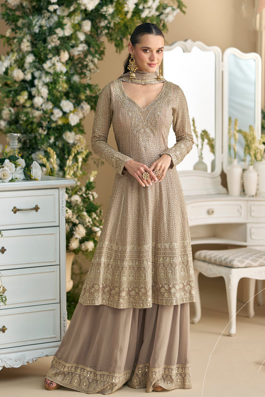 Traditional Ethnic Party Wear Stitch Salwar Kameez Plazzo Dupatta Suit Online USA