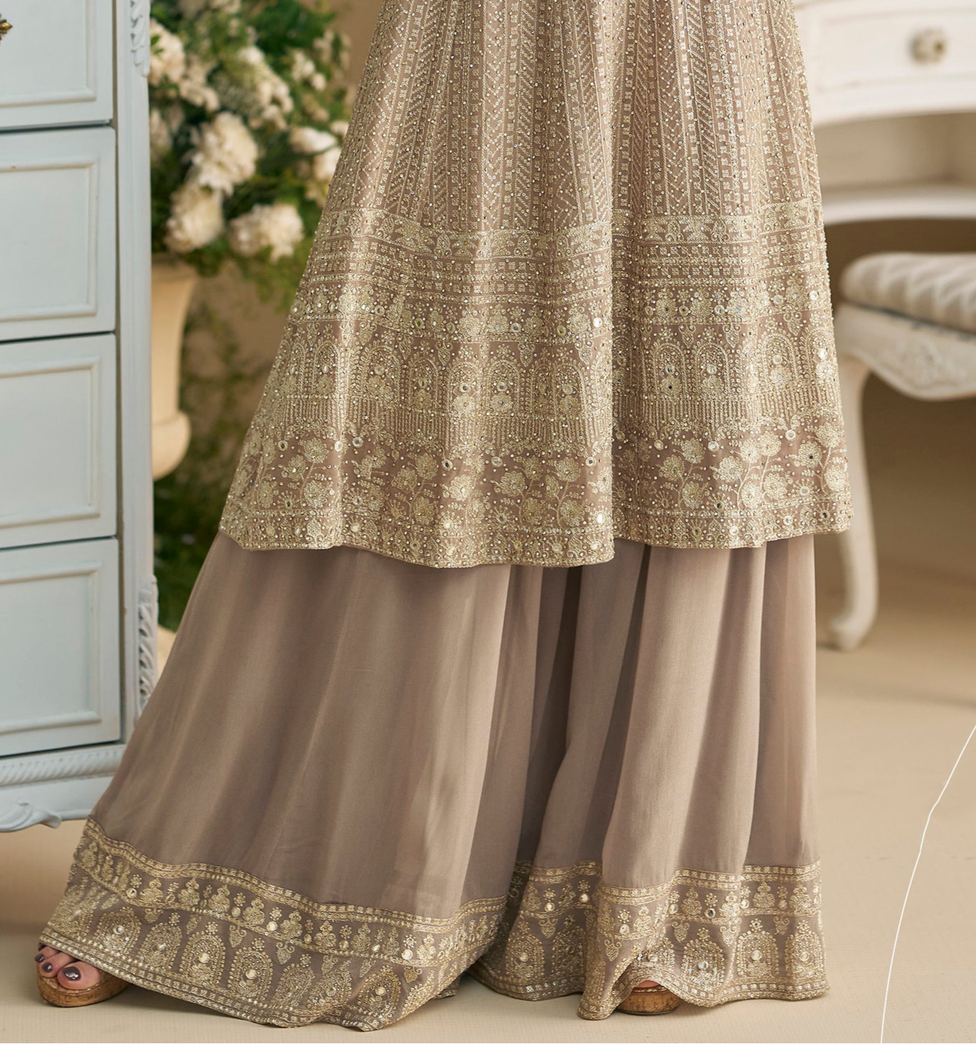 Traditional Ethnic Party Wear Stitch Salwar Kameez Plazzo Dupatta Suit Online USA
