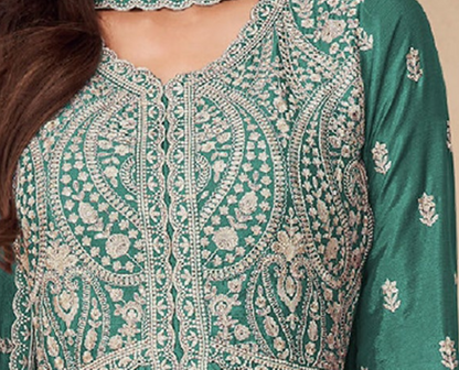 Chinon Ethnic Party Wear Anarkali Gown with Dupatta​ Suit's for Wedding Wear