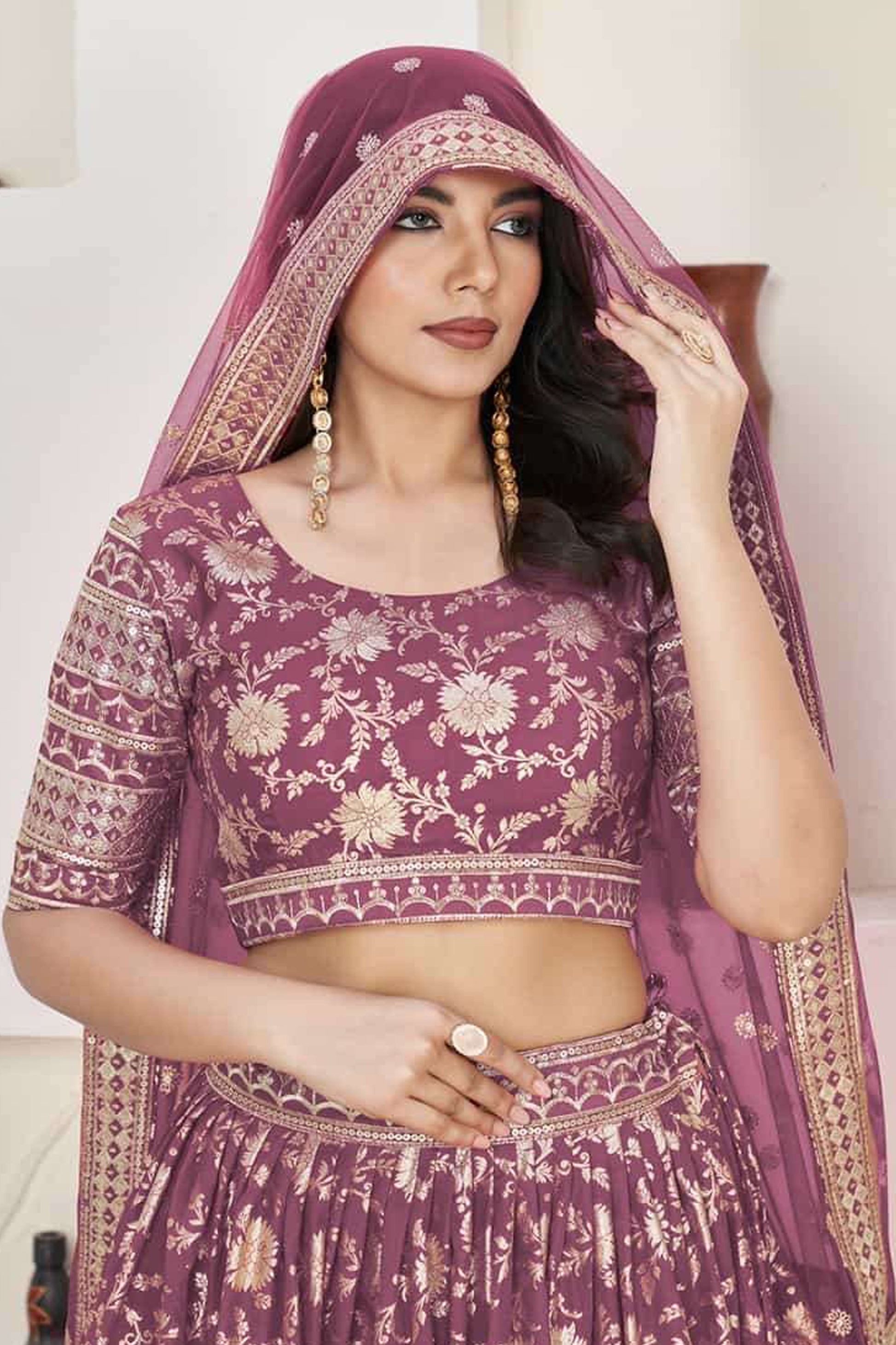 Bollywood Style Lehenga Choli Set With Net dupatta - Traditional Indian Bridal Wear Online