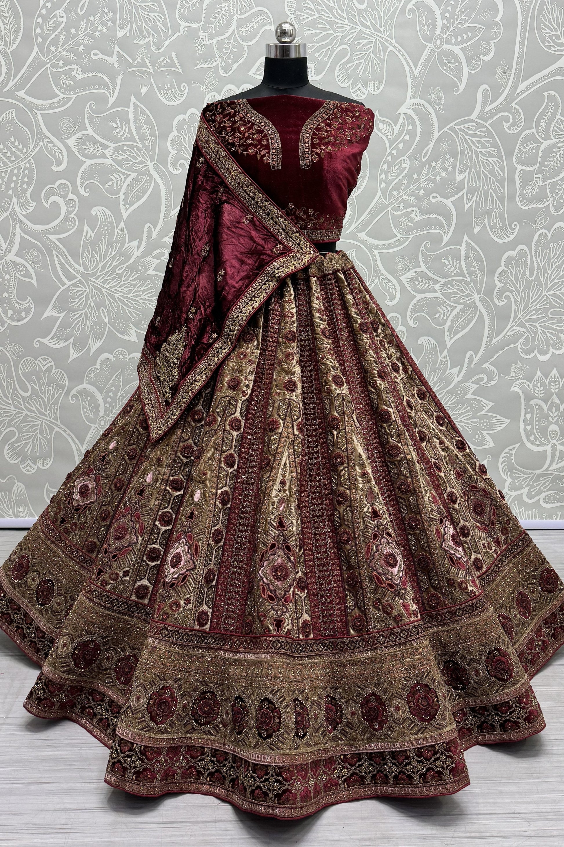 Indian Wedding Bridal Design Sequins Diamond work Heavy Lehenga Choli