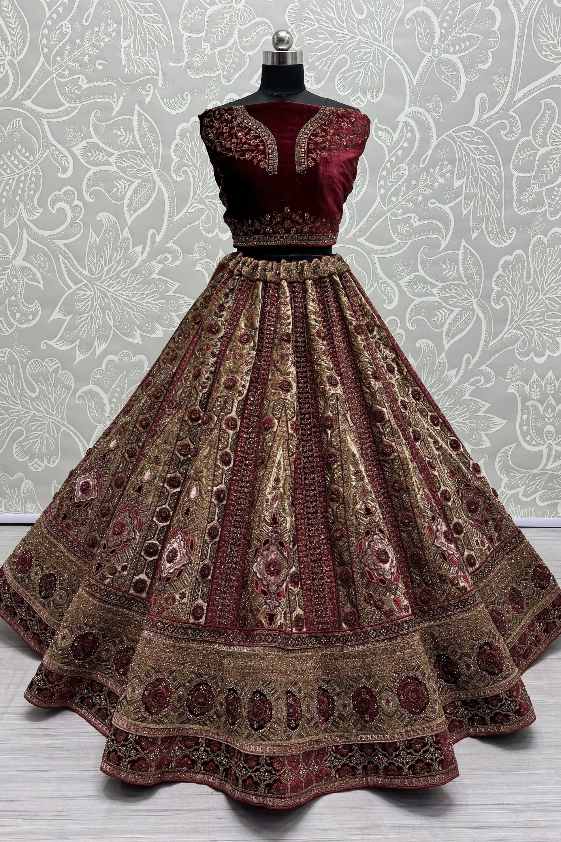 Indian Wedding Bridal Design Sequins Diamond work Heavy Lehenga Choli