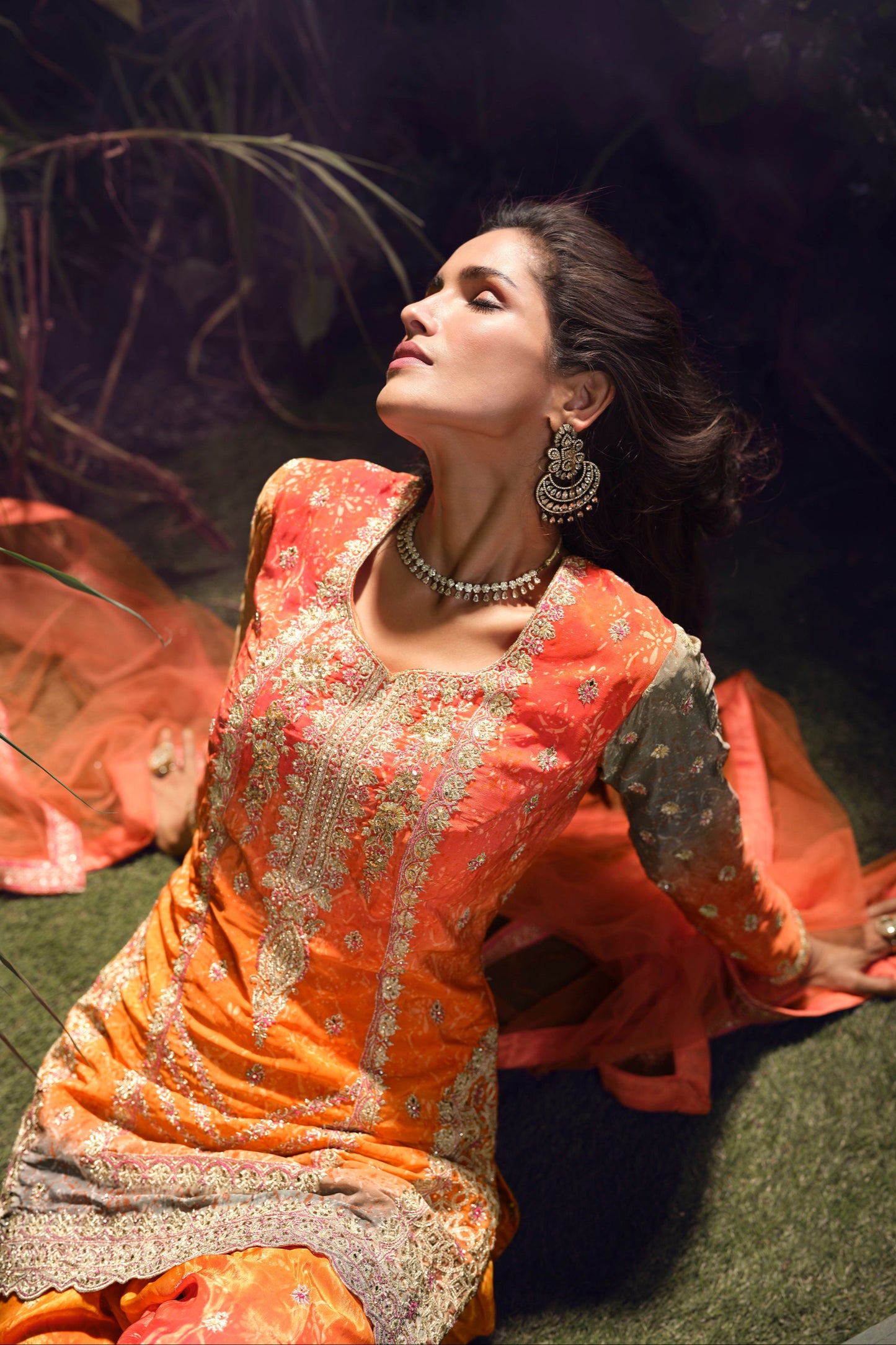 Casual Orange Palazzo Suit with Lightweight Comfortable Fabric.