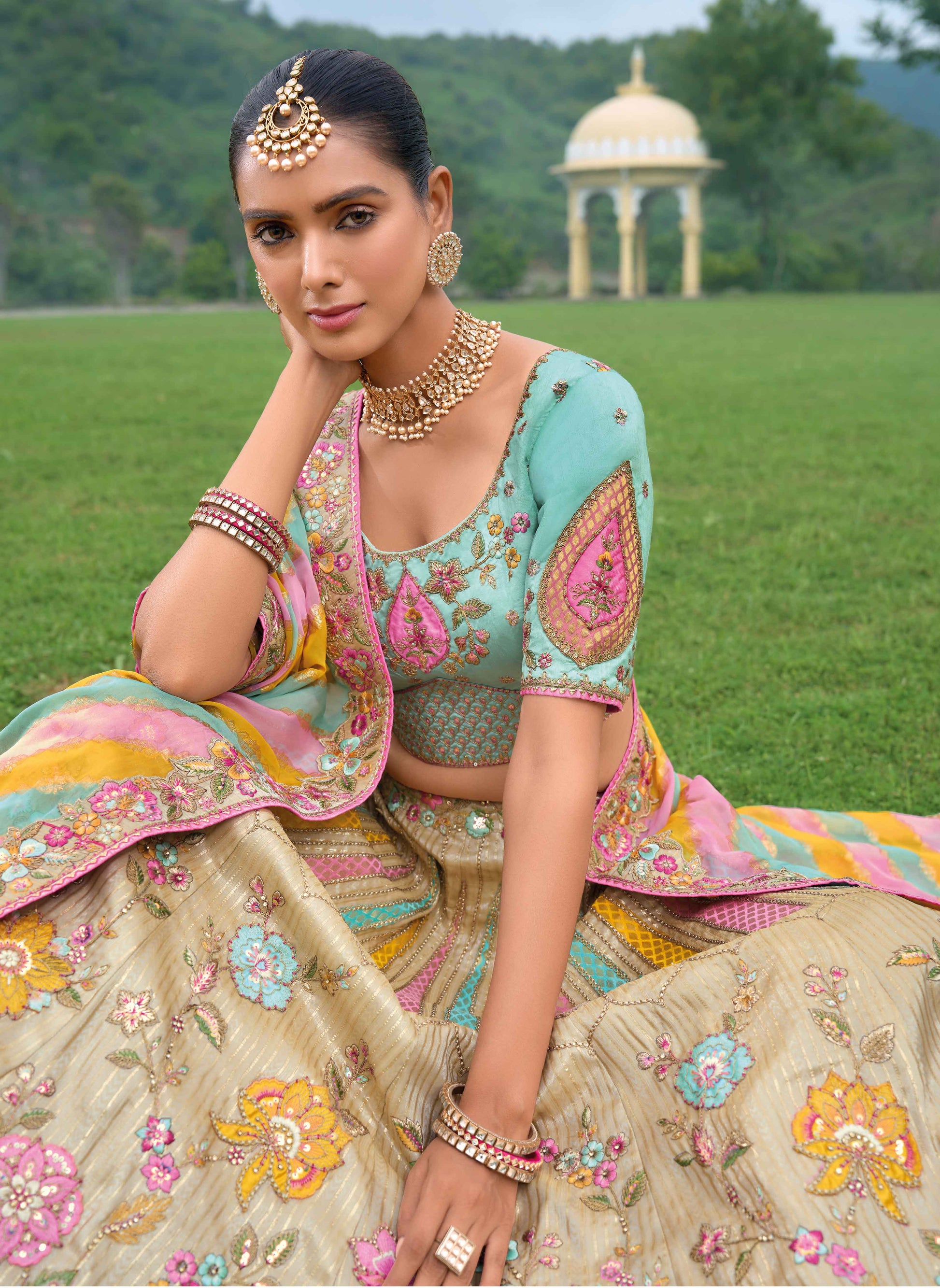 "Lehengas made for Indian functions across the USA."
