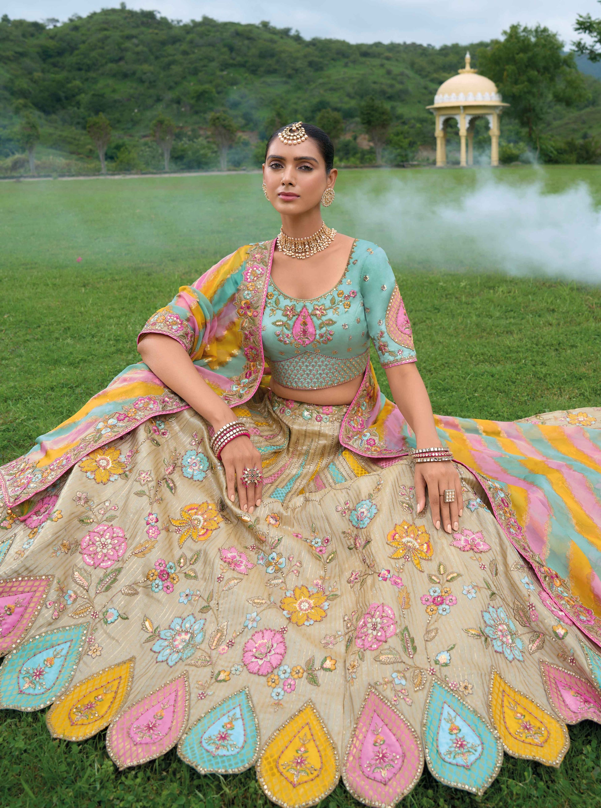 "Lehengas made for Indian functions across the USA."
