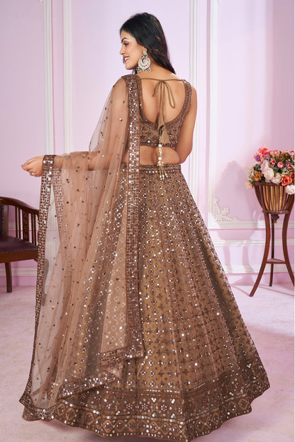 Experience bridal couture with lehengas that sparkle with intricate artistry.
