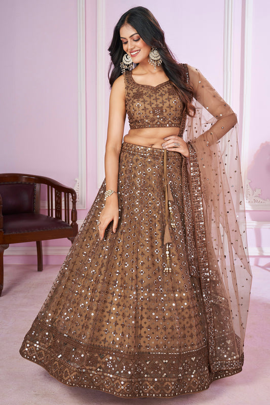 Experience bridal couture with lehengas that sparkle with intricate artistry.
