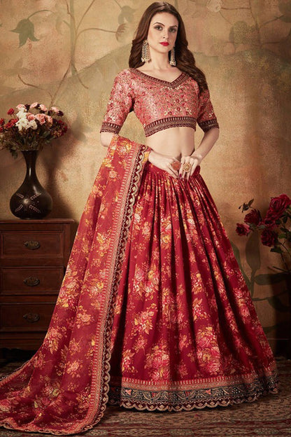 "Stylish lehengas for U.S.-based Indian functions."
