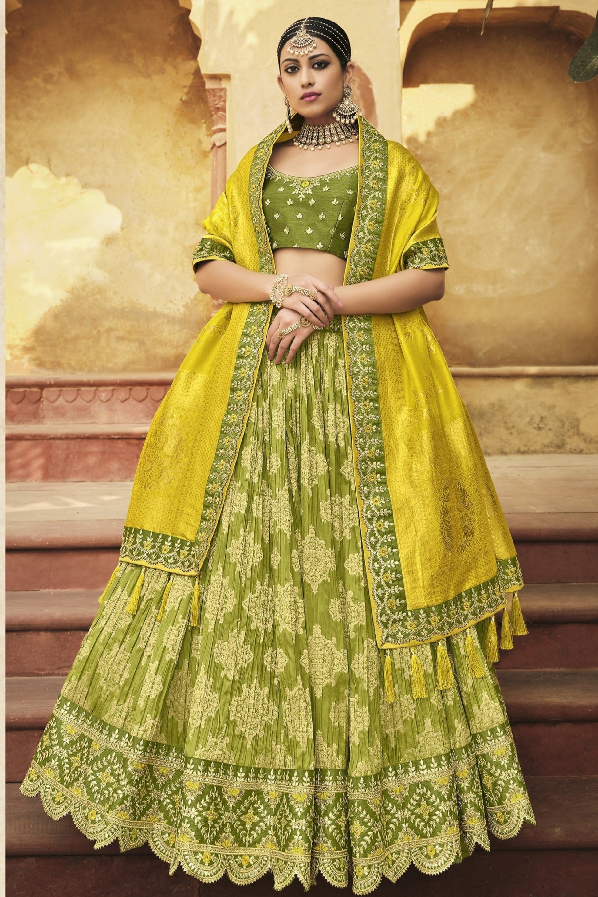 "Lehengas made for Indian functions across the USA."
