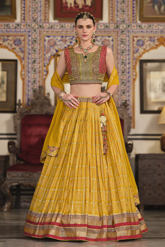"Traditional lehengas for modern Indian Americans."
