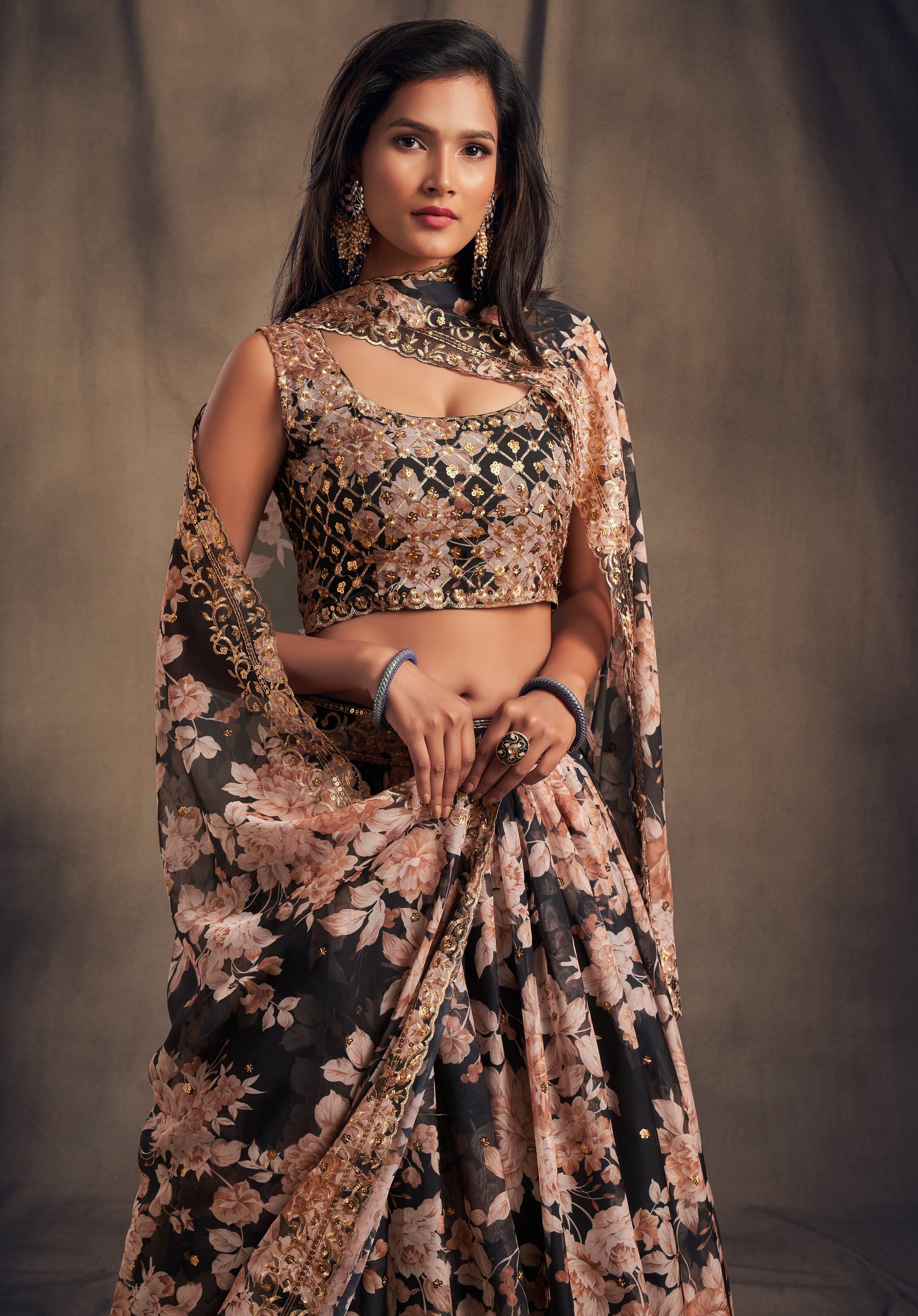 "Celebrate traditions in the USA with our lehengas."
