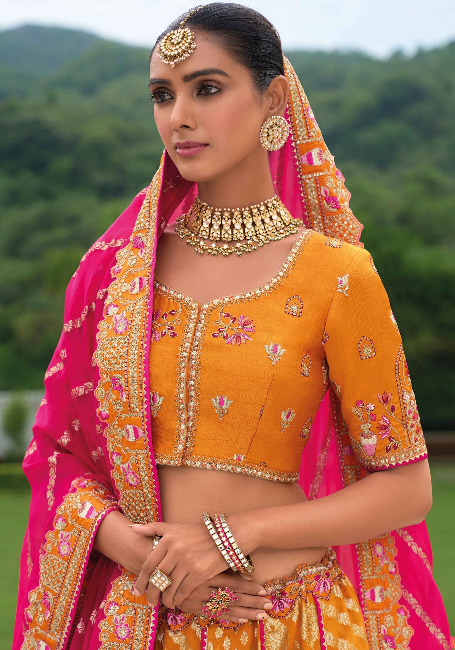 "Celebrate Indian roots in the U.S. with our lehengas."
