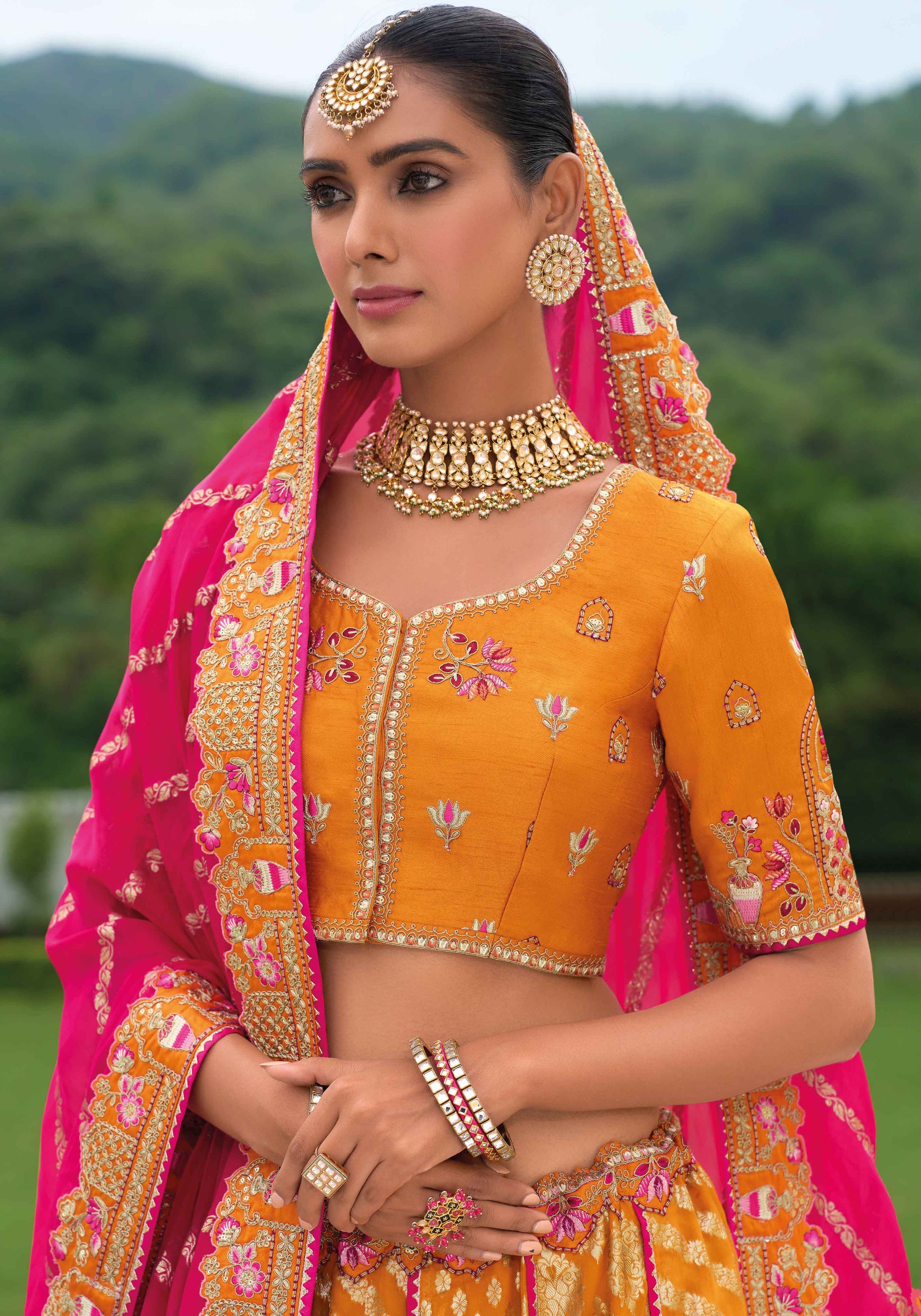 "Celebrate Indian roots in the U.S. with our lehengas."

