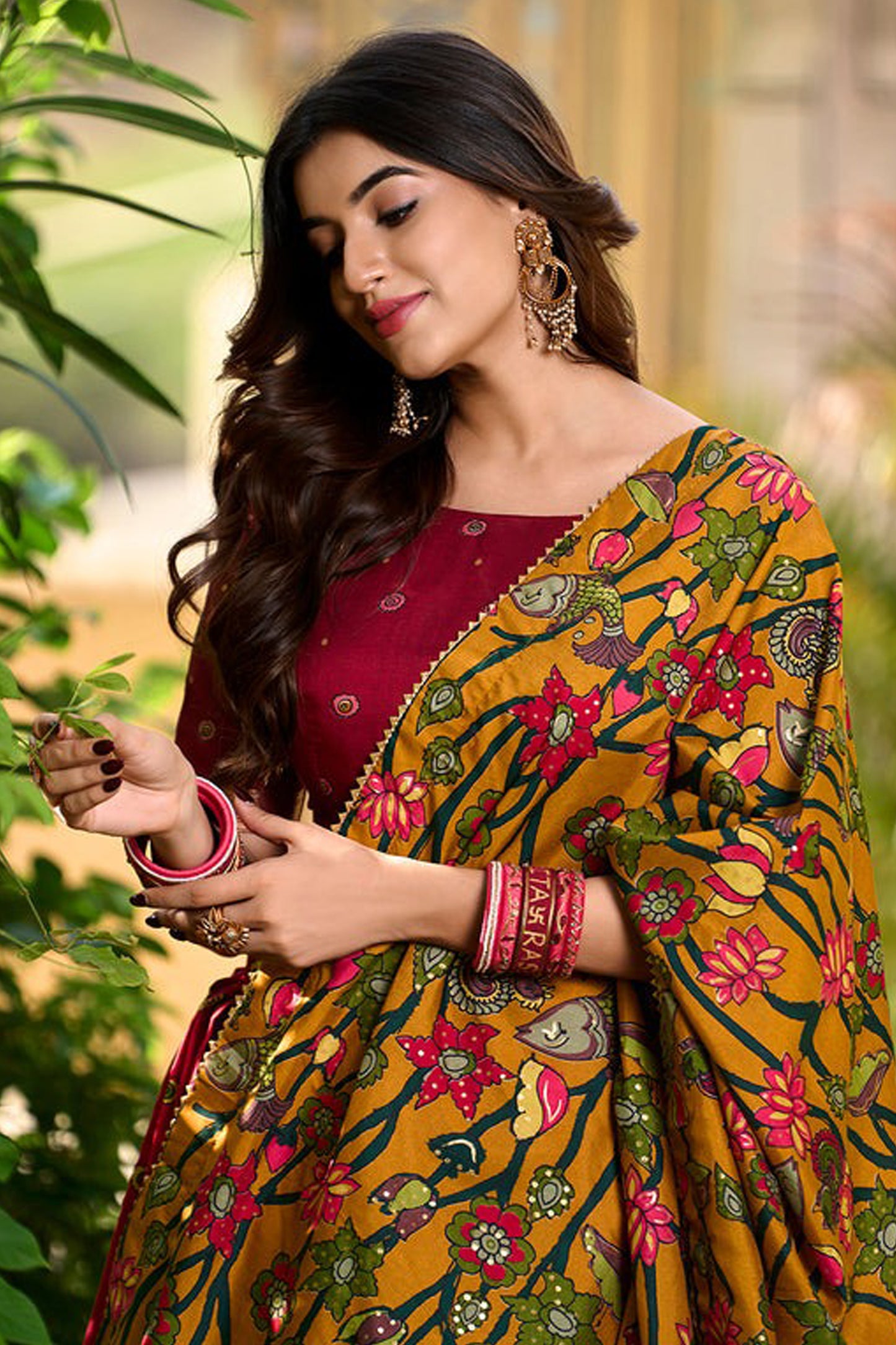 "Stylish lehengas for U.S.-based Indian functions."
