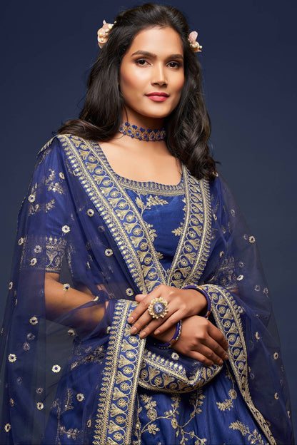 "Celebrate traditions in the USA with our lehengas."
