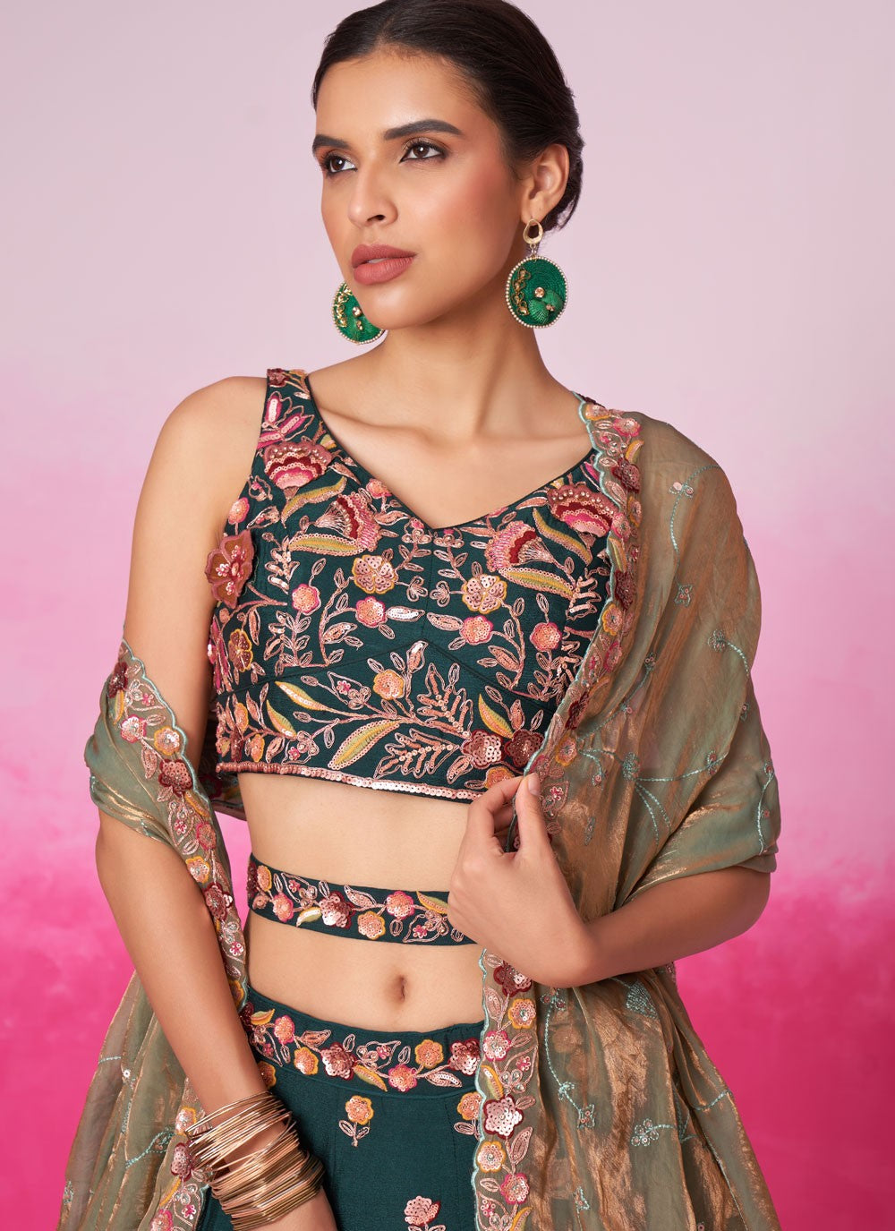 "Traditional lehengas for modern Indian Americans."
