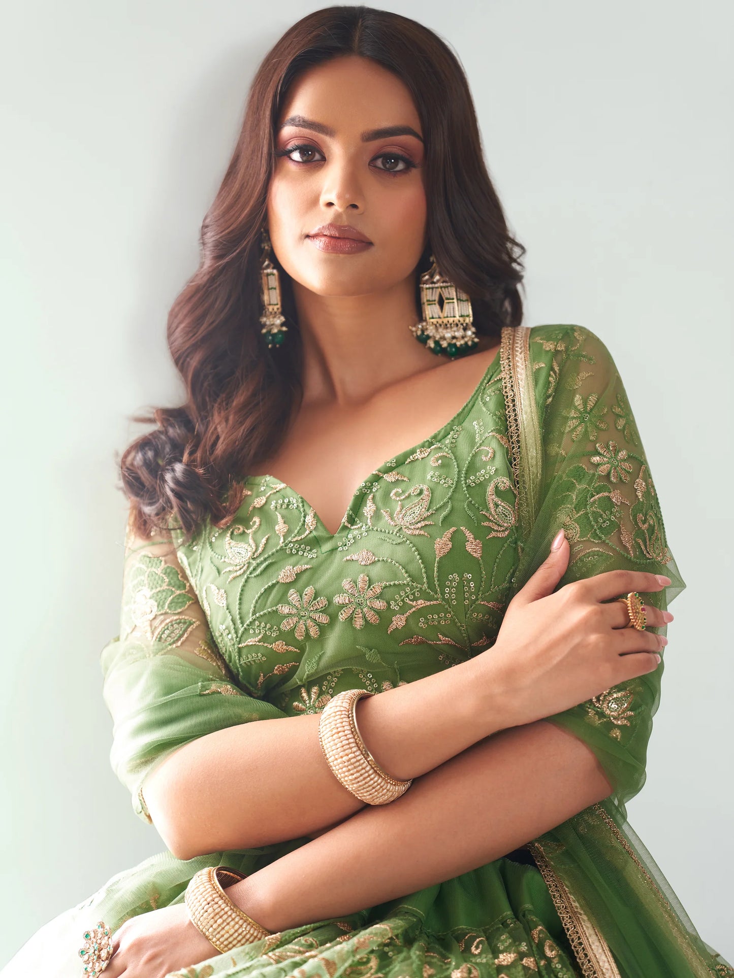 "Lehengas designed for Indian culture in the USA."
