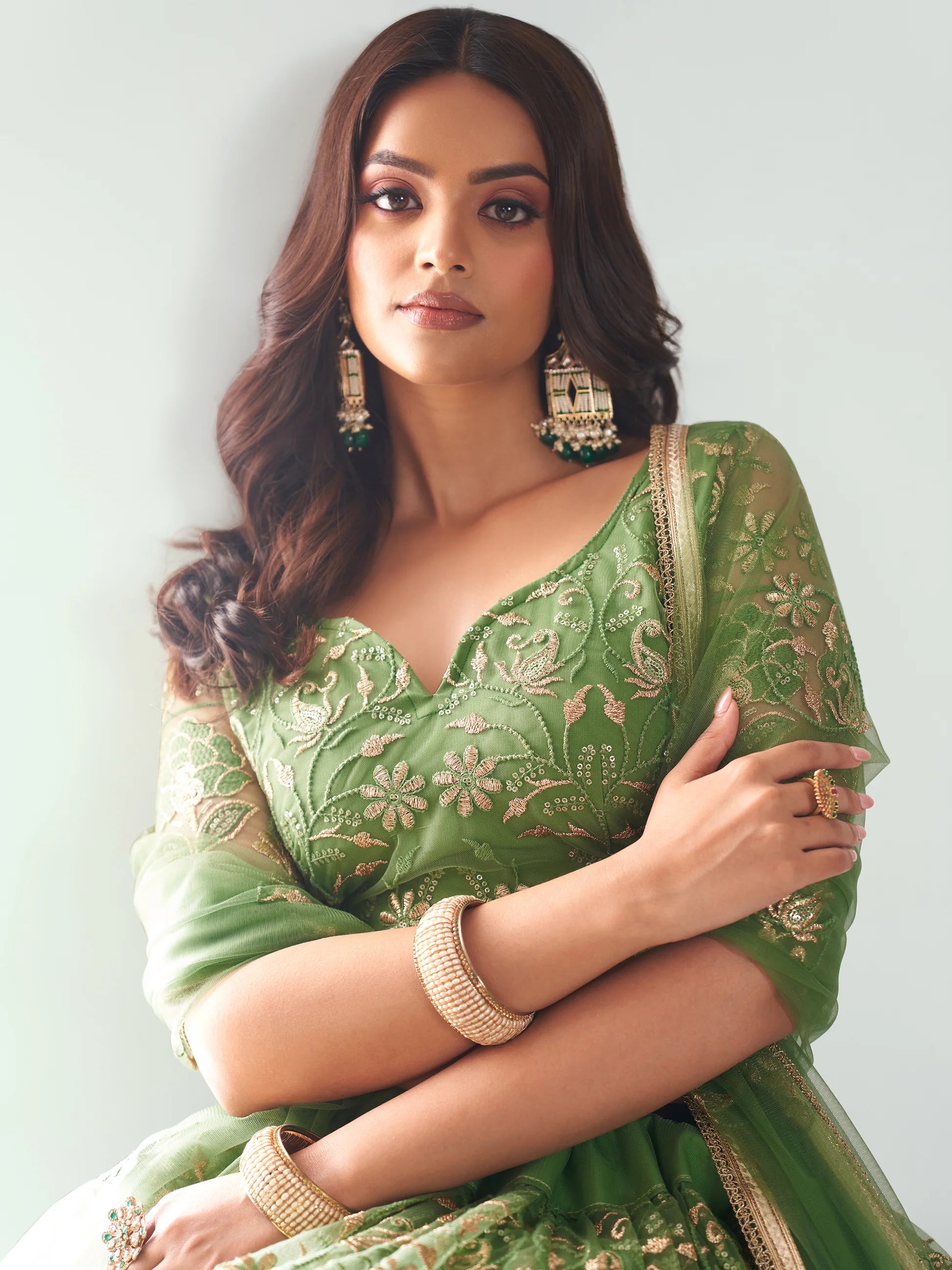 "Lehengas designed for Indian culture in the USA."
