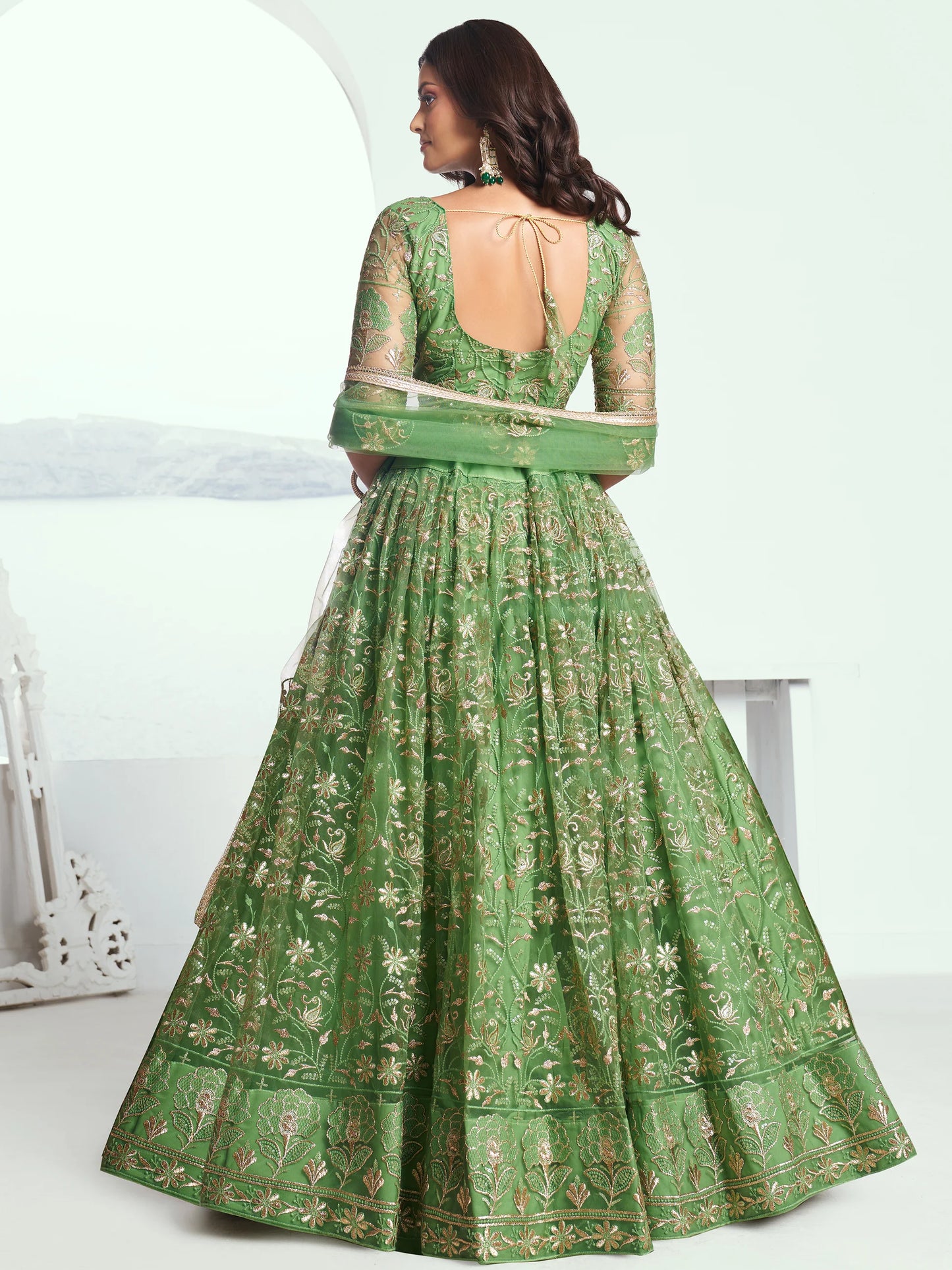 "Lehengas designed for Indian culture in the USA."
