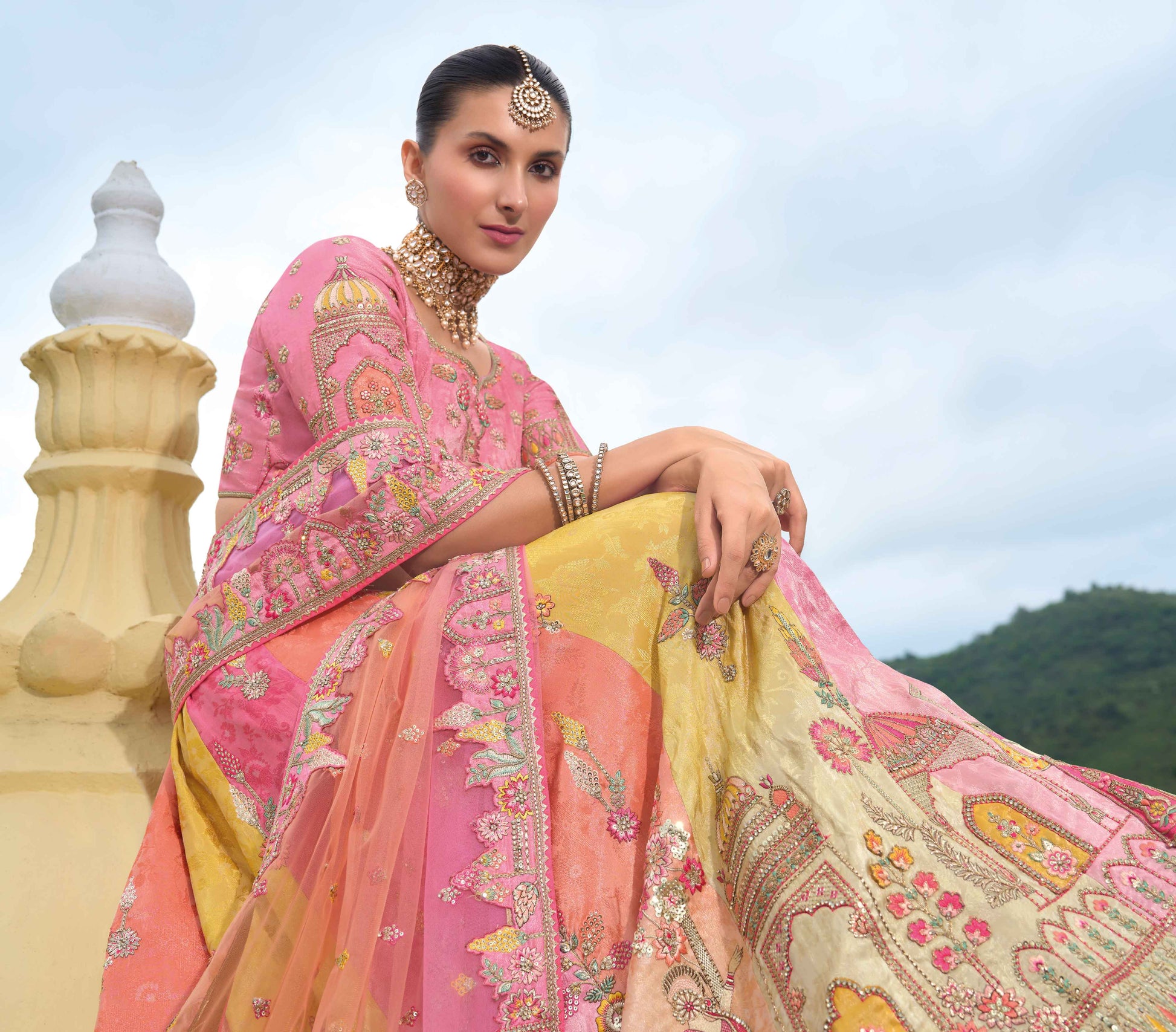 "Lehengas made for Indian functions across the USA."
